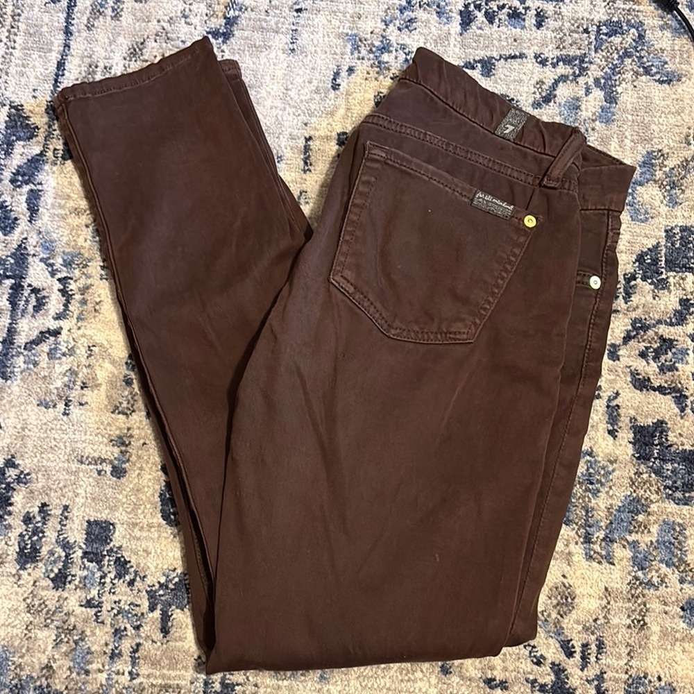 Brown Straight Leg Denim Jeans - Picture 1 of 8